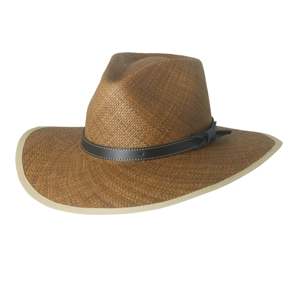 Montana Wide Brim Panama Hat with Leather Band