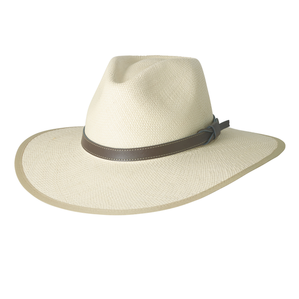 Montana Wide Brim Panama Hat with Leather Band
