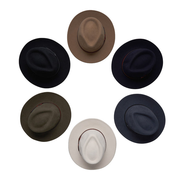 Fedora Wool Felt Hat with Genuine Leather Band | Bigalli | Livorno