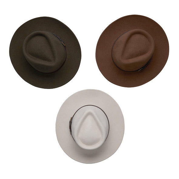 Fedora Wool Felt Hat with Genuine Leather Band | Bigalli | Melbourne