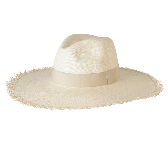 Frayed Edge Wide Brim Panama Hat