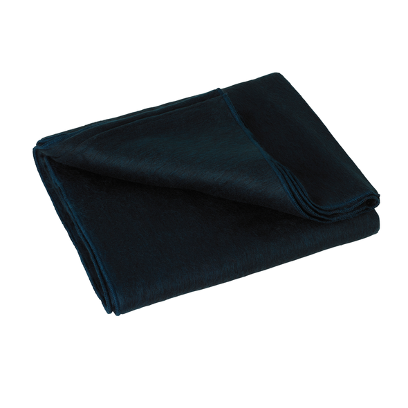 Alpaca Wool Throw Blanket - Navy Blue