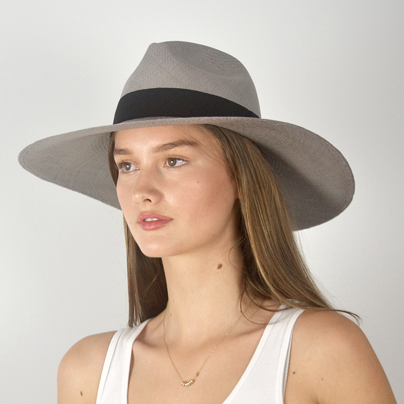 Grey online panama hat