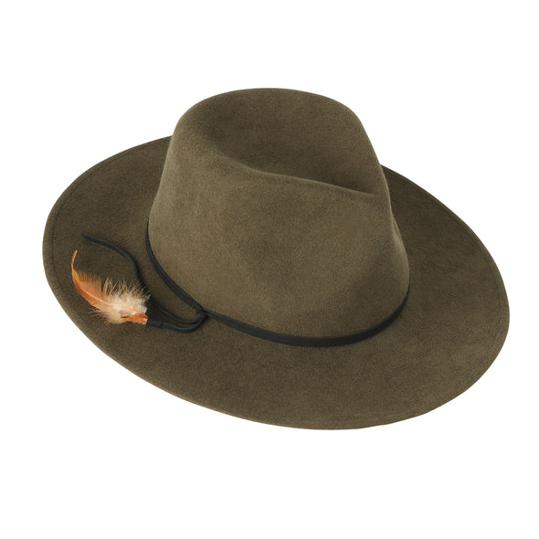 Pinch-Front Wool Felt Hat with Leather Strap | Gipsy Bigalli